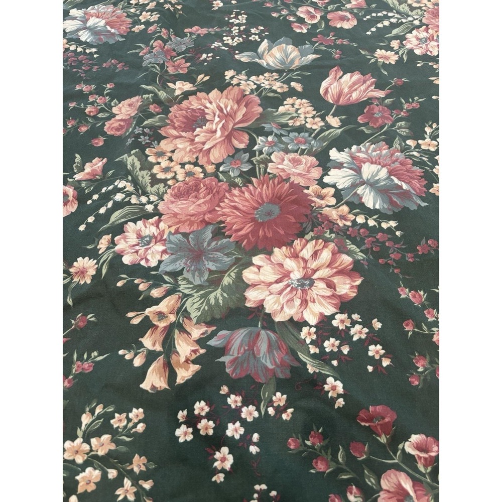 Vintage Croscill Granada Curtain Panels X 2 Floral Cottage Shabby Chic 84x39